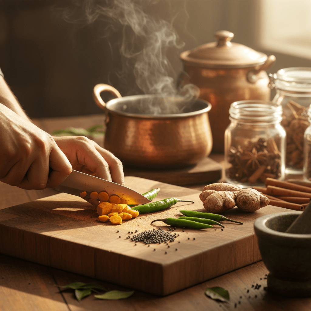 Vegetables cooked with Benimix