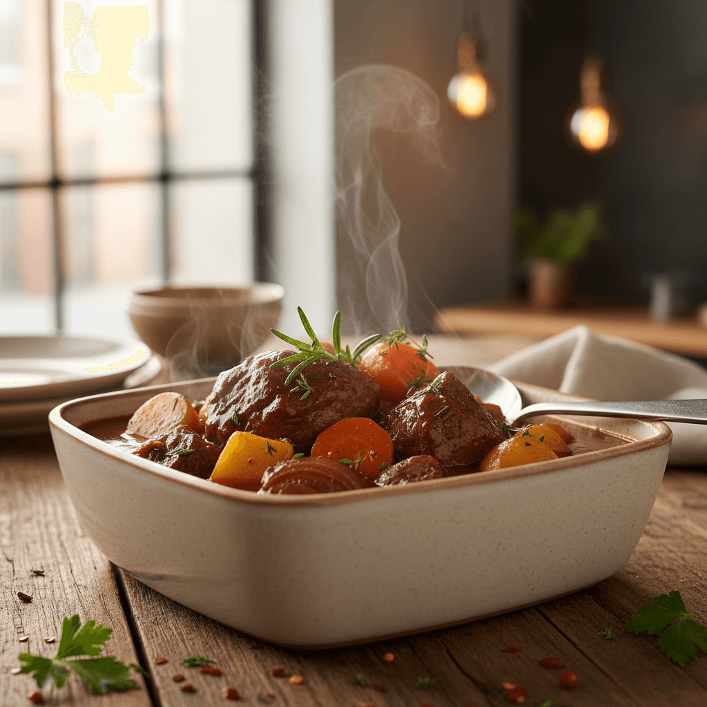 Beef stew seasoned with Benimix